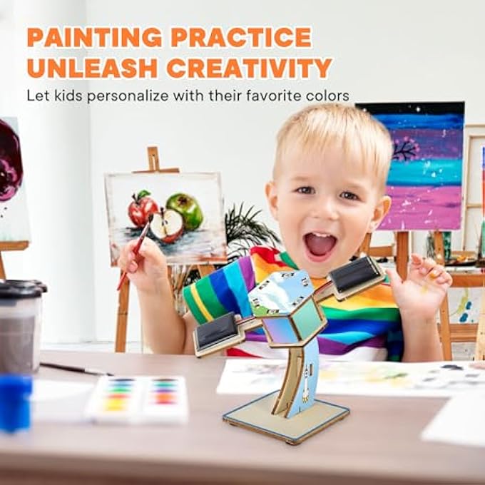 DIY ROTATING SOLAR SATELLITE - 3D WOODEN PUZZLE BUILDING TOY,STEM EDUCATIONAL SCIENCE CRAFT MODEL KIT FOR KIDS AGES 8-12,INSPIRE CREATIVITY FOR BOYS AND GIRLS - Image 3